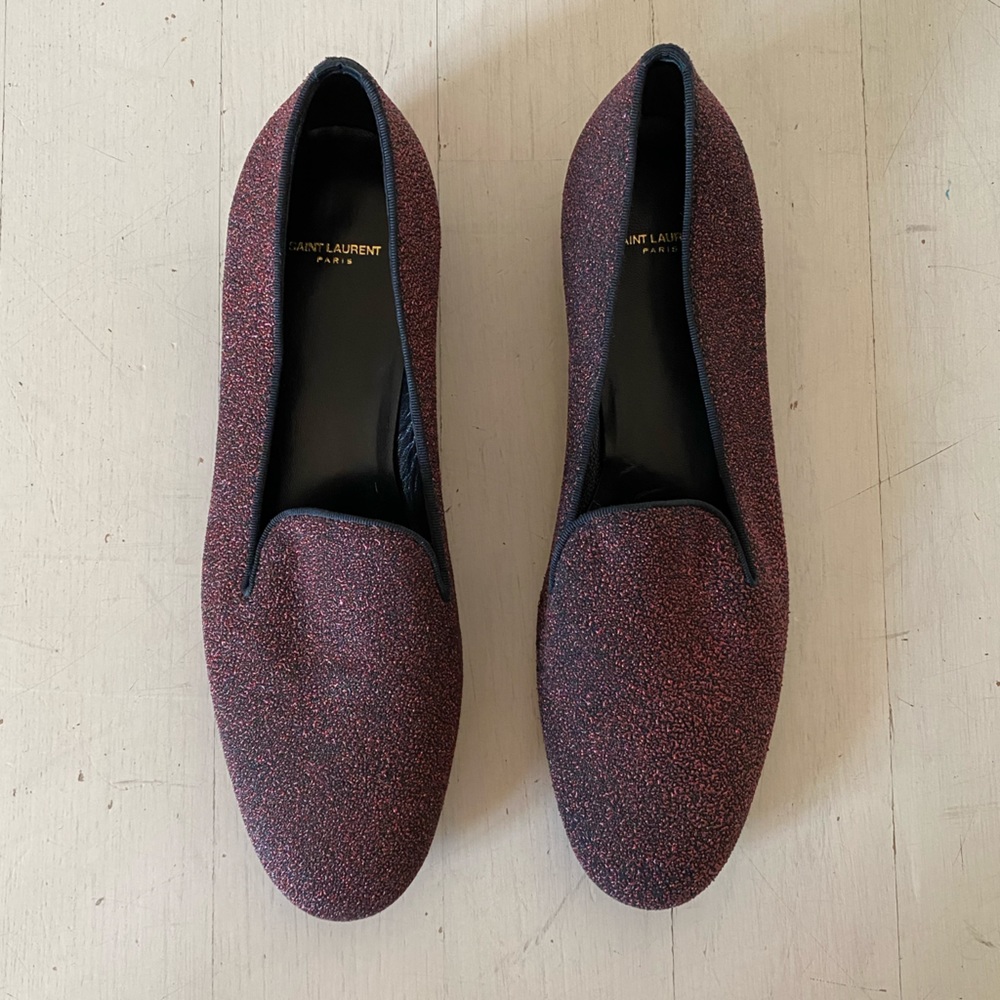 SAINT LAURENT Glitter Loafers - Picture 2 of 6